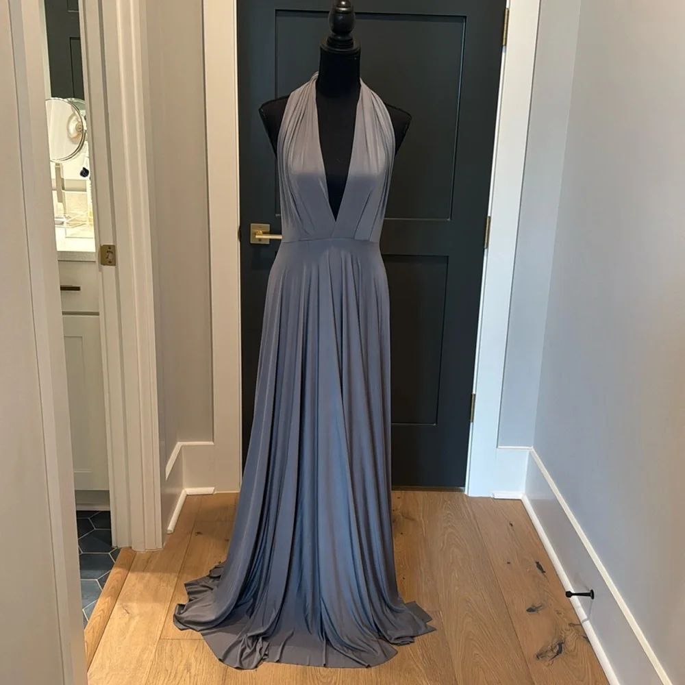 TwoBirds Classic Ballgown Bridesmaid Dress Size B Dark Gray Worn Once